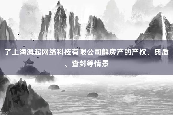 了上海沨起网络科技有限公司解房产的产权、典质、查封等情景