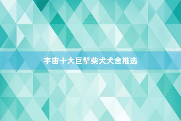 宇宙十大巨擘柴犬犬舍推选