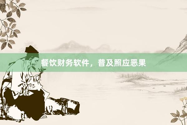餐饮财务软件，普及照应恶果